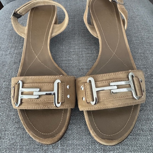 Shoes - Salvatore Ferragamo Suede Gancini Sandals – Size 7.5 – Tan – Fair Condition